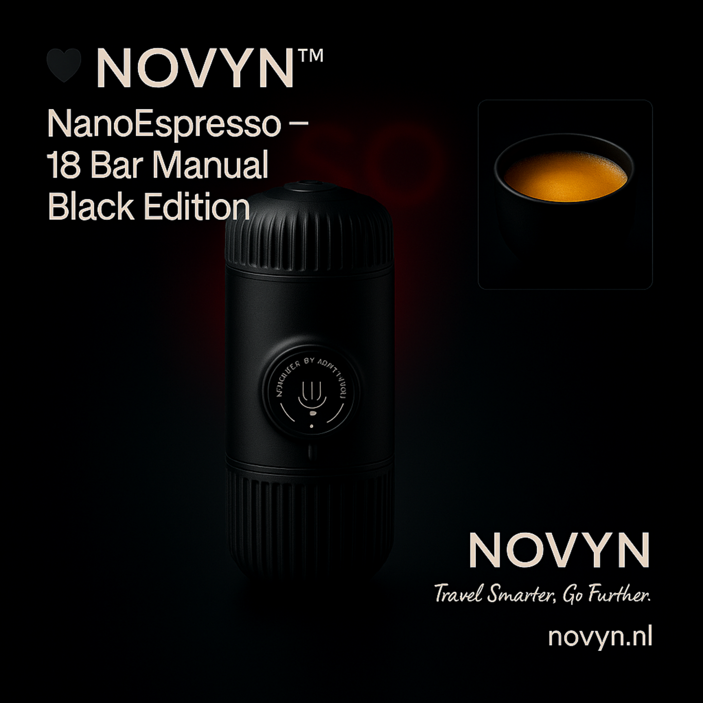 NOVYN™ NanoEspresso – 18 Bar Manual Black Edition