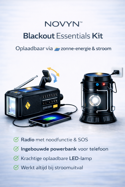 NOVYN™ Blackout Essentials Kit – Solar Lamp & Emergency Radio