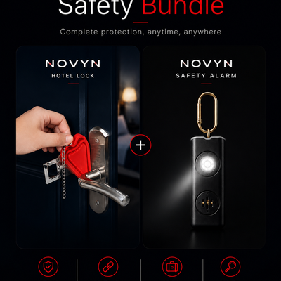 NOVYN™ Safety Bundle — Hotel Lock + Personal Alarm