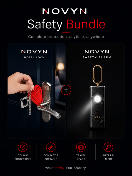 NOVYN™ Safety Bundle — Hotel Lock + Personal Alarm