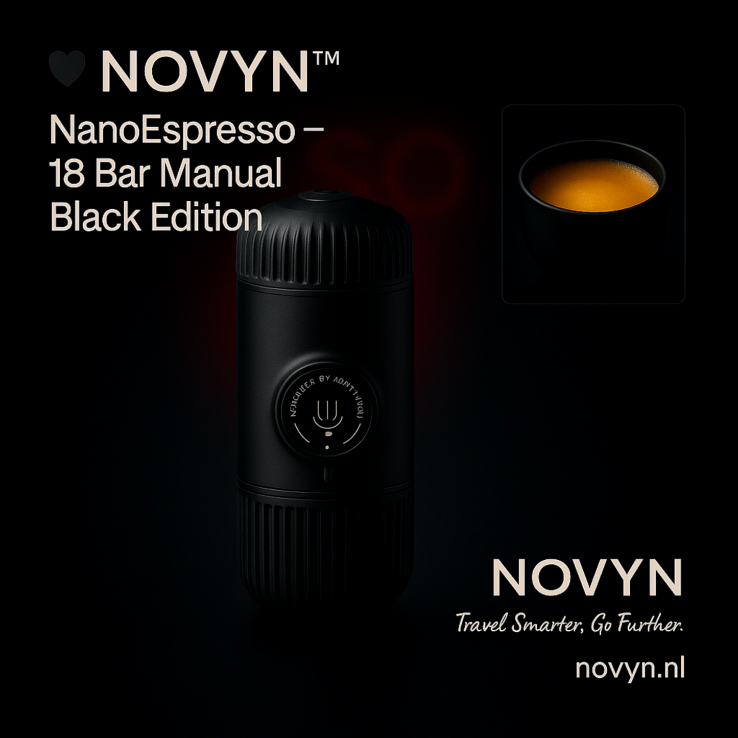 NOVYN™ NanoEspresso – 18 Bar Manual Black Edition